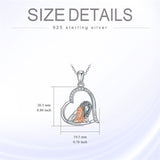 Sterling Silver Horse and Girl Pendant Necklace