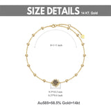 14K Gold Sunflower Single Layer Anklet