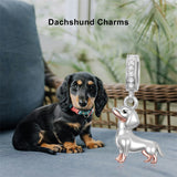 Sterling Silver Cubic Zirconia Yorkshire Boston Terrier Chihuahua Dachshund  Bead Charms
