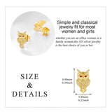 14k Gold Owl Stud Earrings