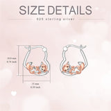 Sterling Silver Fox Frog Leopard Peacock Puppy Animal Hug Hoop Earrings
