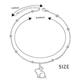 Sterling Silver Cat Birthstone Single Layer Anklet