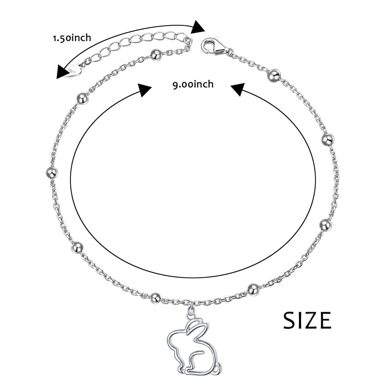 Sterling Silver Cat Birthstone Single Layer Anklet