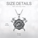 Sterling Silver Firefighter Pendant Necklace