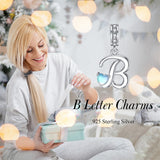 Sterling Silver Moonstone Initial Alphabet Charm Beads