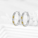 Sterling Silver Sunflower Hoop Earrings