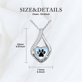 Sterling Silver Heart Shape Tear Dangle Urn Necklace for Ashes