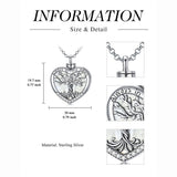 Sterling Silver Tree of Life Urn Necklaces Abalone Opal Shell Cremation Jewelry for Ashes