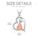 Sterling Silver Violinist Music Pendant Necklace