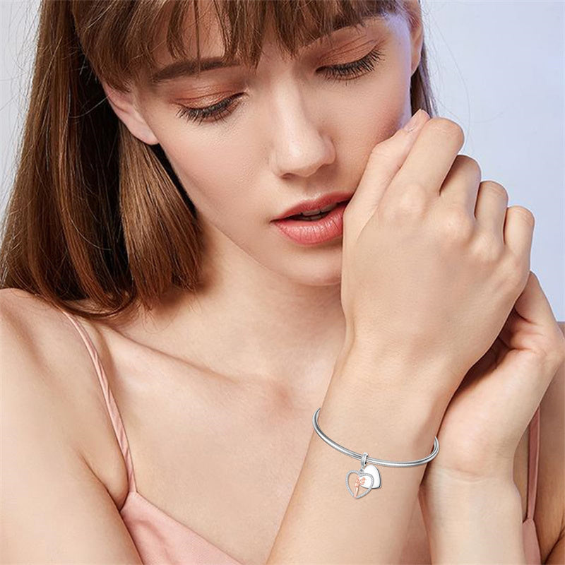 Sterling Silver Personalized Engraved Father-Daughter Charm Beads