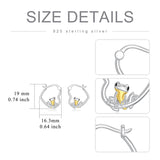 Sterling Silver Fox Frog Leopard Peacock Puppy Animal Hug Hoop Earrings