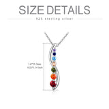 Sterling Silver Colorful Chakra  Pendant Necklace