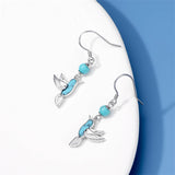 Sterling Silver Turquoise Owl Dragonfly Butterfly Hummingbird Dangle Earrings