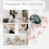 Sterling Silver Natural Moss Agate Engagement Ring