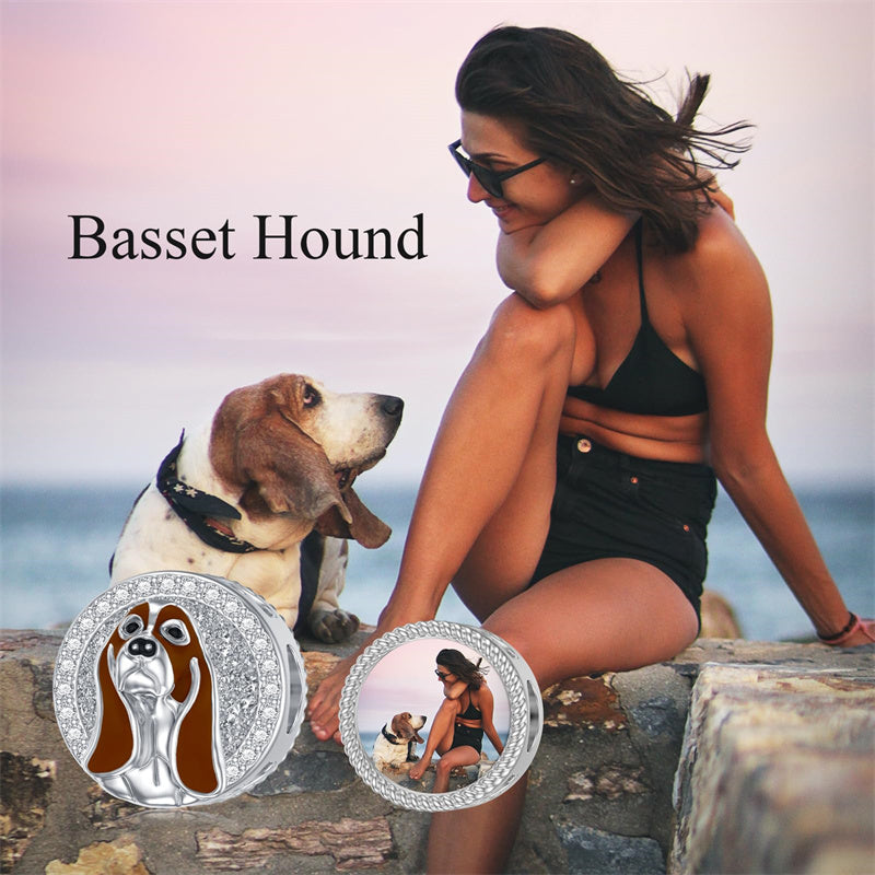 Sterling Silver Personalized Dog Breed Photo Charm Beads