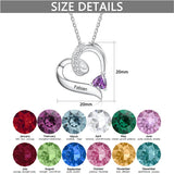10K 14K 18K Gold Personalized Birthstone Heart Pendant Necklace