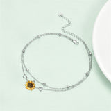 Sterling Silver Sunflower Bracelet
