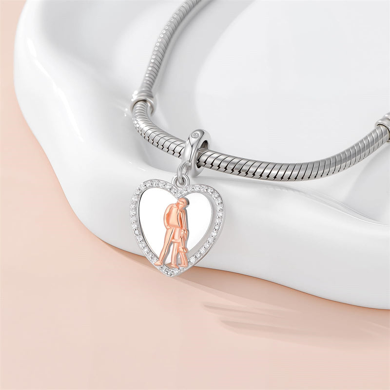 Sterling Silver Personalized Engraved Father-Daughter Charm Beads