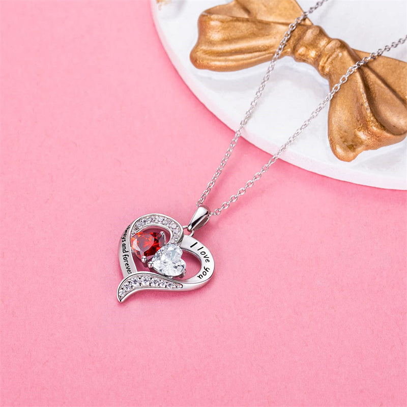 Sterling Silver Personalized Engraved Birthstone Pendant Necklace