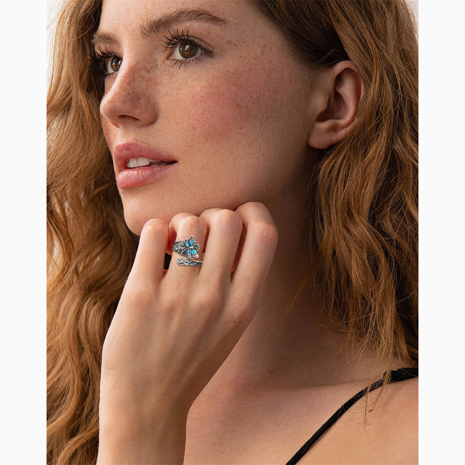 Sterling Silver Oxidized Dragonfly Butterfly Hummingbird Sea Turtle Anchor Cross Tree of Life Sunflower Spoon Ring