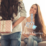 Sterling Silver Moonstone Initial Alphabet Charm Beads