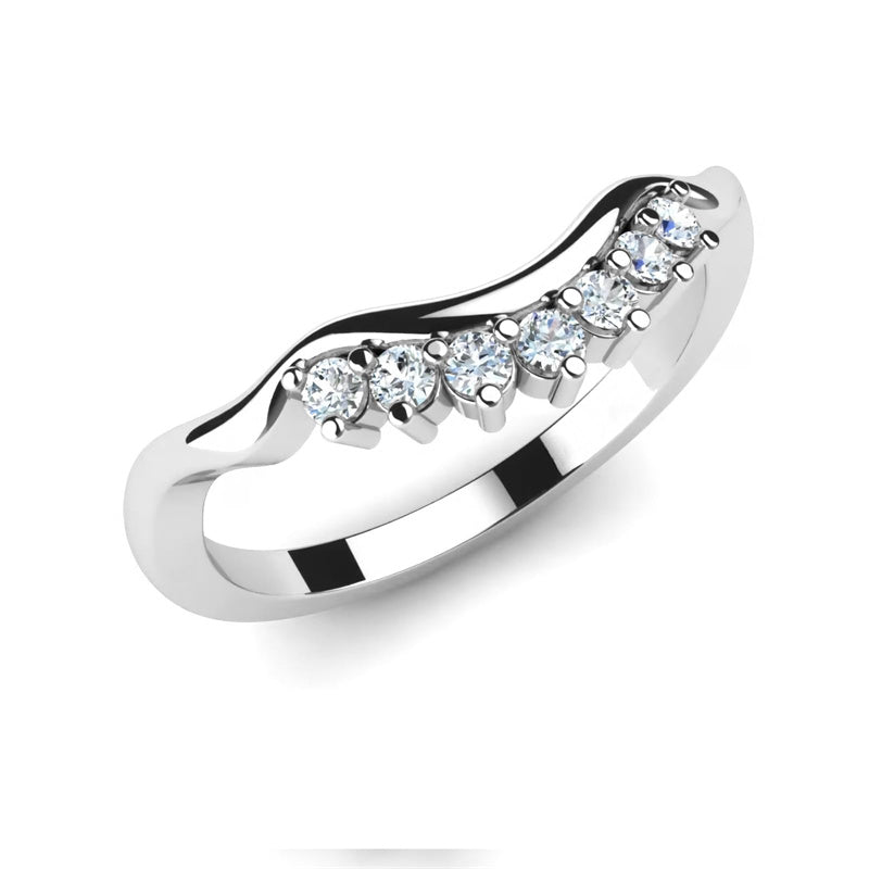 Sterling Silver Personalized Engraved Diamond Wedding Ring Set  Engagement Ring