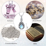 Sterling Silver TearDangle Moonstone Urn Necklace for Ashes