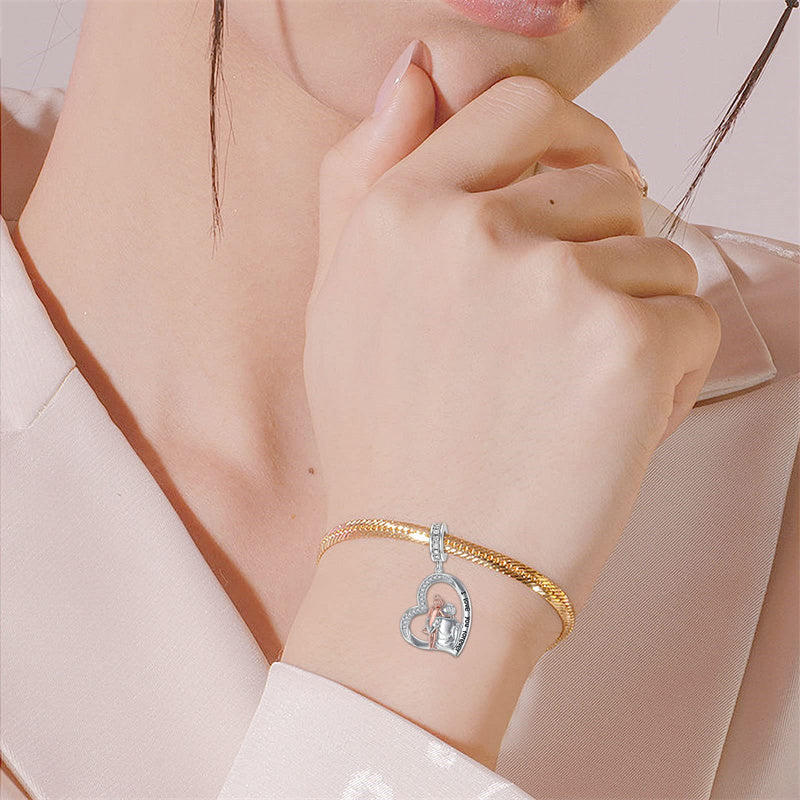 Sterling Silver Father Daughter Mother Daughter Charm Beads