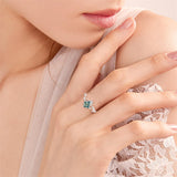 Sterling Silver 10K 14K 18K 2CT Natural Moss Agate Leaf Engagement Wedding Promise Rings Set