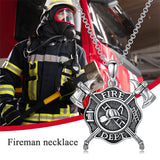 Sterling Silver Firefighter Pendant Necklace