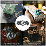 Sterling Silver Personalized Engraved Moss Agate Bridal Wedding Promise Engagement Ring Set for Women