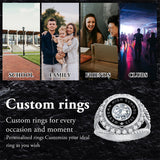 Sterling Silver Personalized Birthstone Engraved   Graduation Class Ring for Women