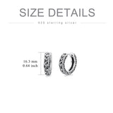 Sterling Silver Cross Sun Viking Wave Hoop Earrings for Men