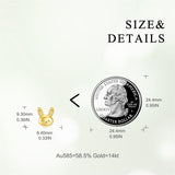 14k Gold Bunny Stud Earrings