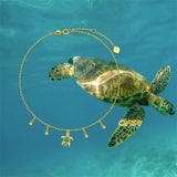 14K Gold Sea Turtle Single Layer Anklet