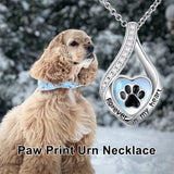 Sterling Silver Heart Shape Tear Dangle Urn Necklace for Ashes