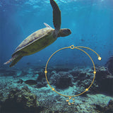 14K Gold Sea Turtle Single Layer Anklet
