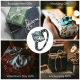 Sterling Silver Personalized Engraved Black Moss Agate Bridal Wedding Promise Engagement Ring for Women