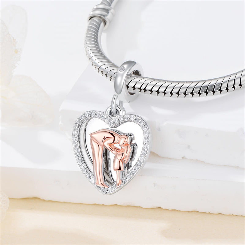 Sterling Silver Personalized Engraved Father-Daughter Charm Beads