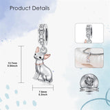 Sterling Silver Cubic Zirconia Yorkshire Boston Terrier Chihuahua Dachshund  Bead Charms