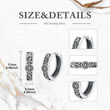 Sterling Silver Cross Sun Viking Wave Hoop Earrings for Men