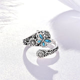 Sterling Silver Oxidized Dragonfly Butterfly Hummingbird Sea Turtle Anchor Cross Tree of Life Sunflower Spoon Ring