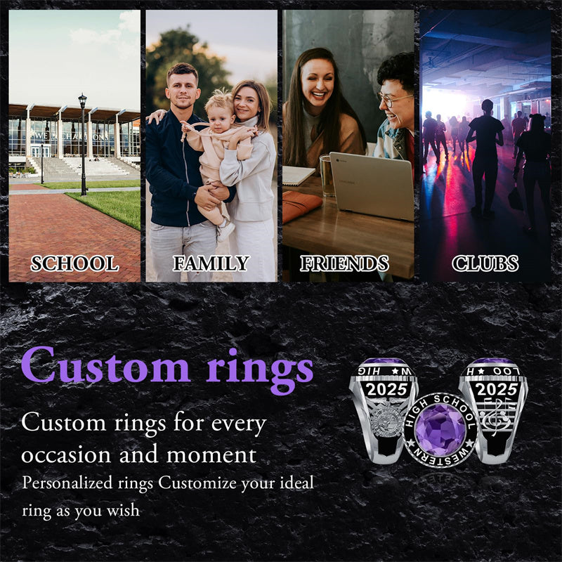 Sterling Silver Personalized  Engraved 2025 Class Ring