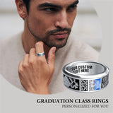 Sterling Silver Personalized 2 Birthstone Engraved 2025 Class Ring