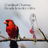 Sterling Silver Red Cardinal Bird Charm Beads