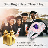Sterling Silver Personalized Class Ring Graduation Ring for Women