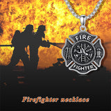 Sterling Silver Firefighter Pendant Necklace