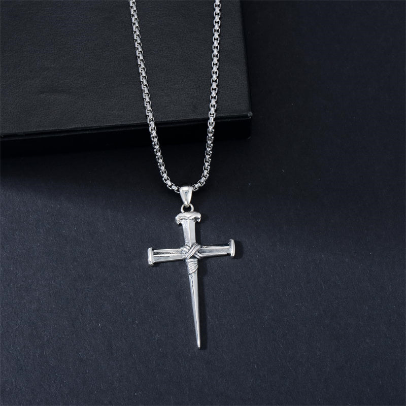 Sterling Silver Crucifix Jesus Pendant Necklace Cross Necklace