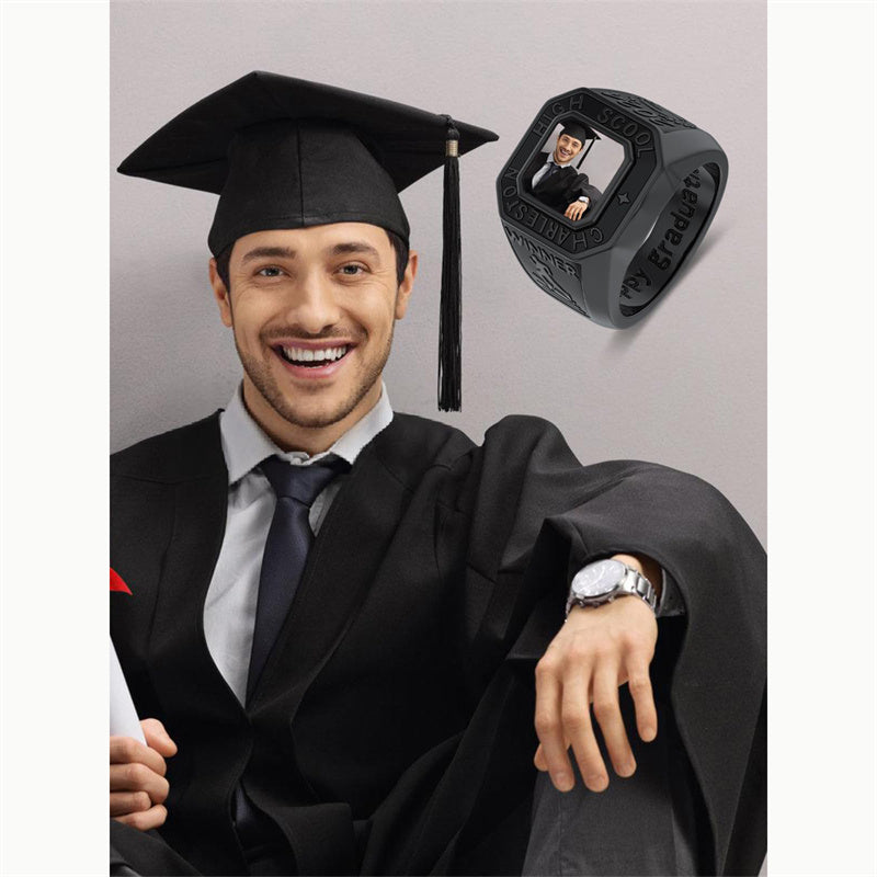 Sterling Silver Fully Personalized High School College Class Ring Graduation Ring
