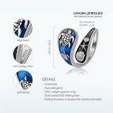 Sterling Silver Oxidized Dragonfly Butterfly Hummingbird Sea Turtle Anchor Cross Tree of Life Sunflower Spoon Ring